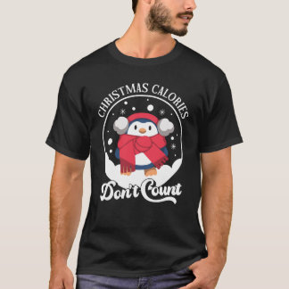 T-shirt Les calories de Noël ne comptent pas | Pingouin mi