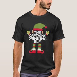T-shirt Les capitaines boivent Elf drôle rhum de Noël