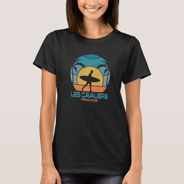 T-shirt Les Cavaliers Surf Plage Rétro Surf Été V (Devant)