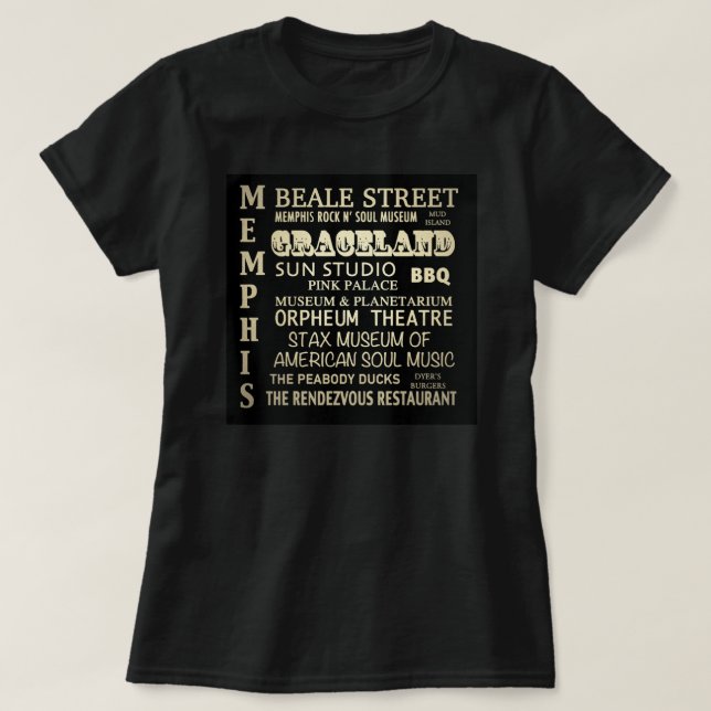 T-shirt Les célèbres monuments de Memphis Tennessee (Design devant)