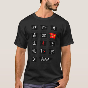 T-shirt Les Célèbres Pirates Drapeaux Crâne Et Crossbones