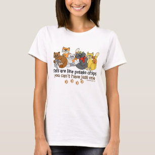 T-shirt Les chats aiment l'humour de pommes chips