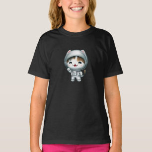 T-shirt Les chats d'astronautes dans l'espace avec des ami