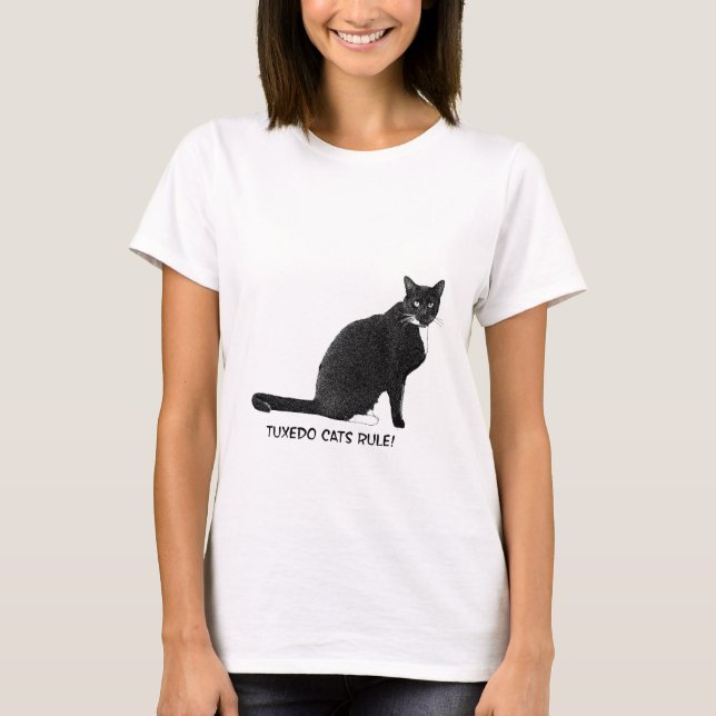 T-shirt Les chats de Tuxedo sont la règle ! (Devant)