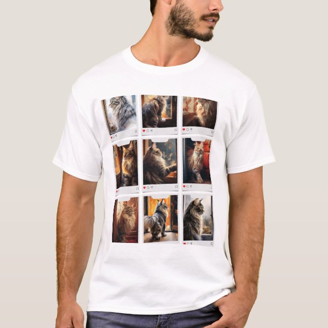 T-shirt Les chats étaient assis à la fenêtre (Devant)