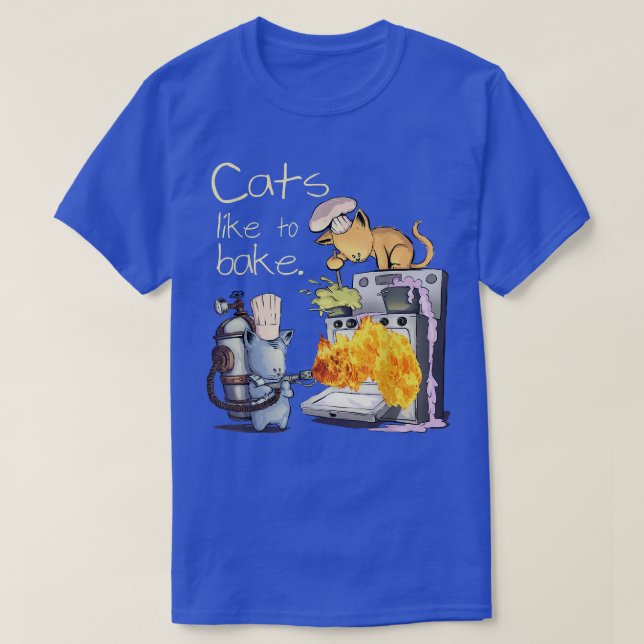 T-shirt Les chats femmes hommes aiment faire cuire Chef Fu (Design devant)