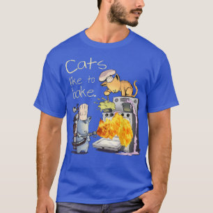 T-shirt Les chats femmes hommes aiment faire cuire Chef Fu