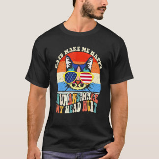 T-shirt Les chats me rendent heureux les humains me font m