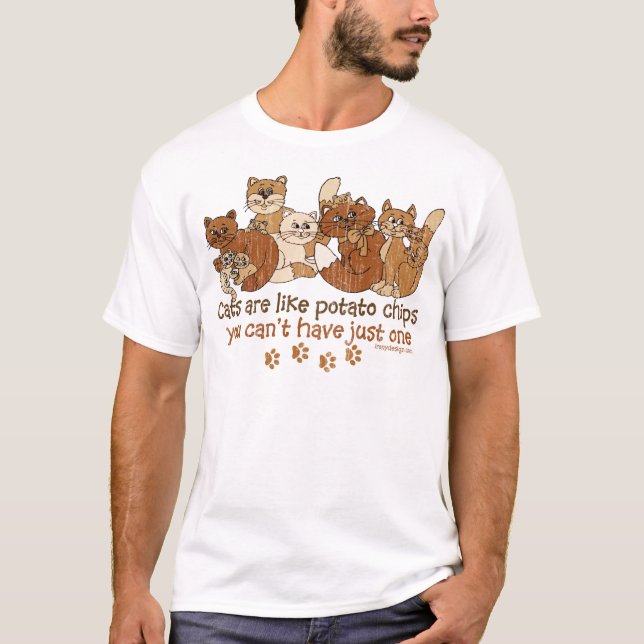 T-shirt Les chats sont comme des chips (Devant)