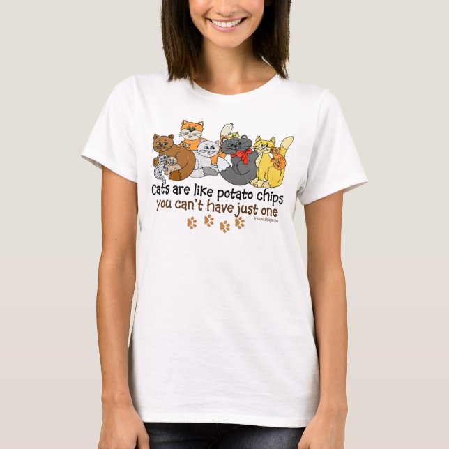 T-shirt Les chats sont comme des pommes chips (Devant)