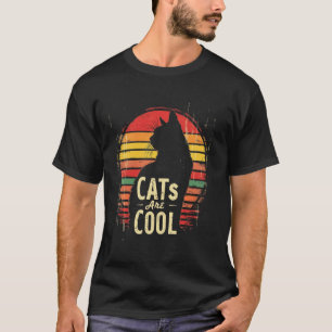 T-shirt Les chats sont cool silhouette de chat rétro