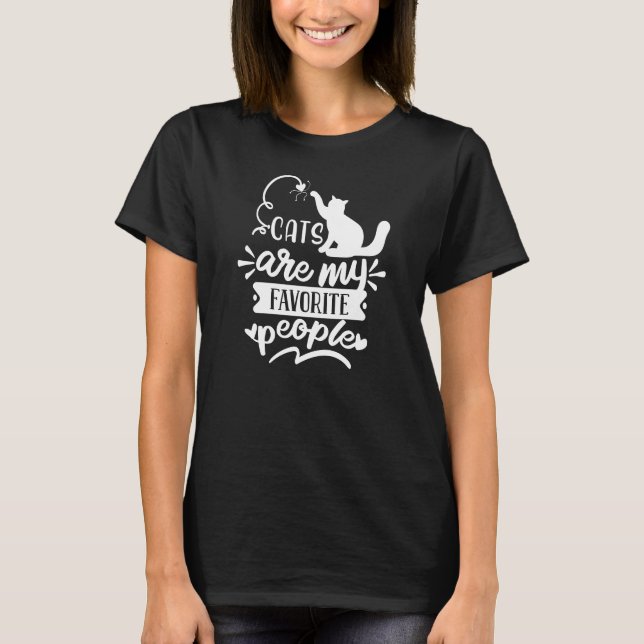 T-shirt Les chats sont mes préférés Citer White Graphic (Devant)