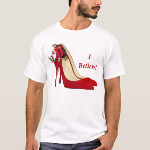 T-shirt Les chaussures rouges de talon haut/Père Noël