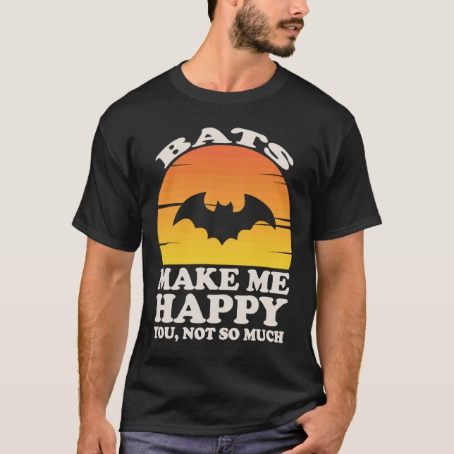 T-shirt Les chauves-souris Me Rendent Heureux, Les Vêtemen (Devant)