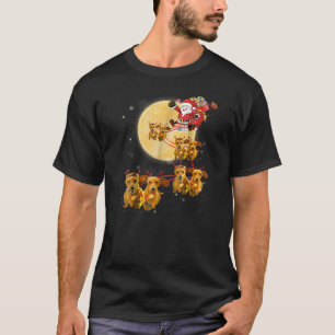 T-shirt Les Chemises de Chien Dachshund, un renne de Noël