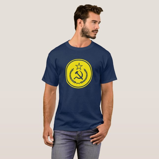 T-shirt Les chemises des hommes d'insigne de marteau et de (Devant entier)