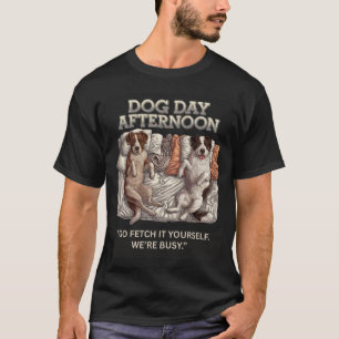 T-SHIRT LES CHIENS DE DESSIN LAZY DISENT "ALLEZ-LE VOUS-MÊ