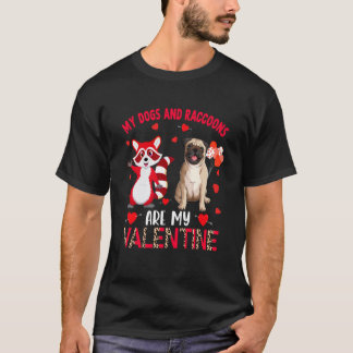T-shirt Les chiens et les ratons laveurs sont mon pug de l