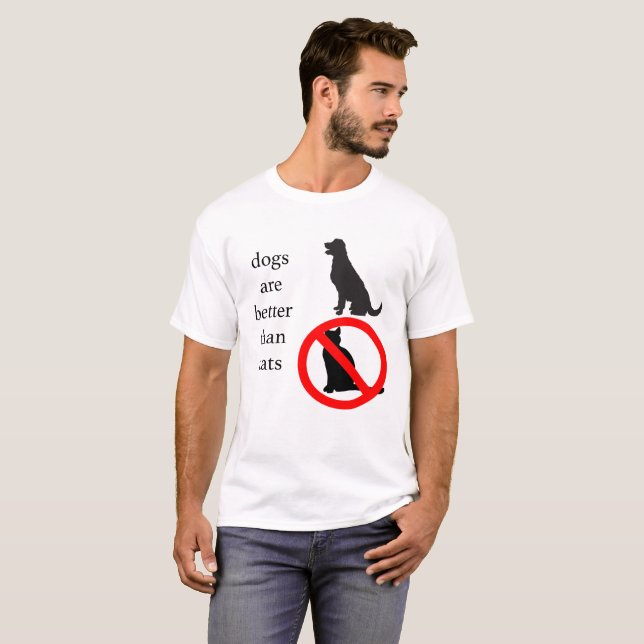 T-shirt Les chiens sont meilleurs que des chats (Devant entier)