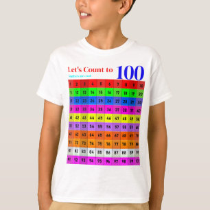 T-shirt Les chiffres sont Cool, 1-100 chiffres Graphique E
