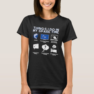 T-shirt Les Choses Que Je Fais Dans Mon Temps Libre Pêche