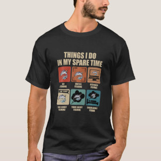 T-shirt Les choses que je fais dans mon temps libre Pêche 