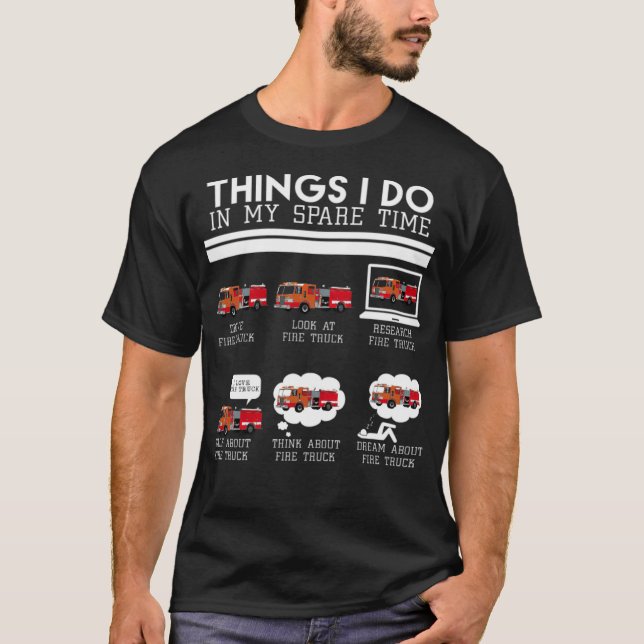 T-shirt Les choses que je fais, Pompier Camion T freestyle (Devant)