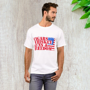 T-shirt Les Cigares Les Armes À Whiskey Et La Liberté
