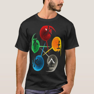 T-shirt Les cinq éléments de la conception de Qigong Tai C