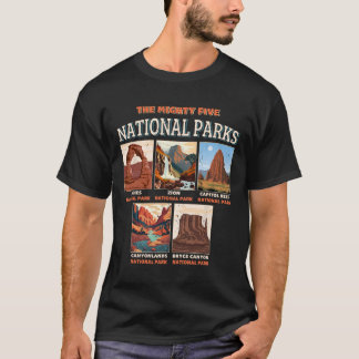 T-shirt Les cinq parcs nationaux Mighty Five Camp de rando