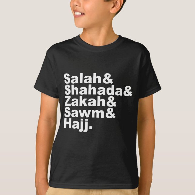 T-shirt Les cinq piliers de la foi musulmane de prière de (Devant)