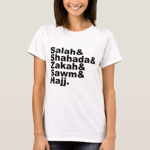 T-shirt Les cinq piliers de l'islam   Prière musulmane Foi