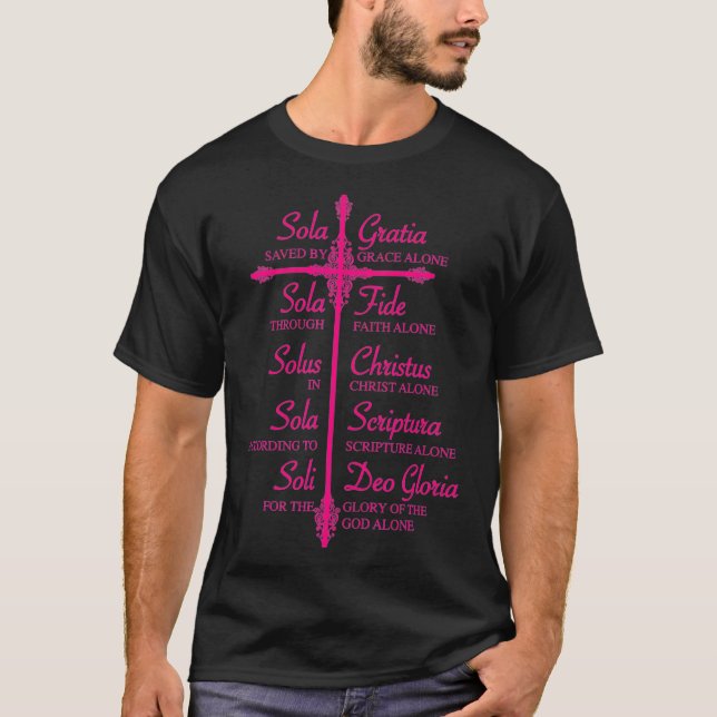 T-shirt Les Cinq Solas mignons Mouvement chrétien Cadeau (Devant)