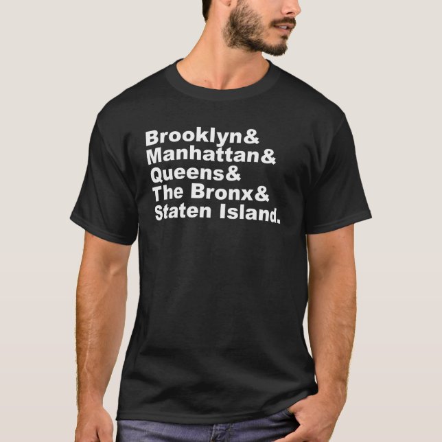 T-shirt Les cinq villes de New York City (Devant)