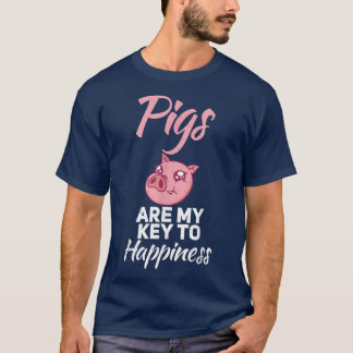 T-shirt Les cochons sont ma clé du bonheur Propriétaire de