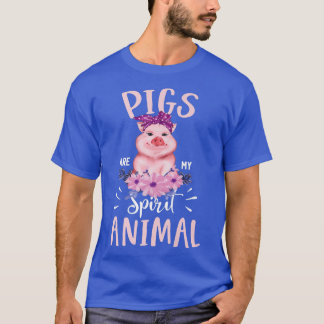 T-shirt Les Cochons Sont Mon Esprit Animal Drôle Mignonne 