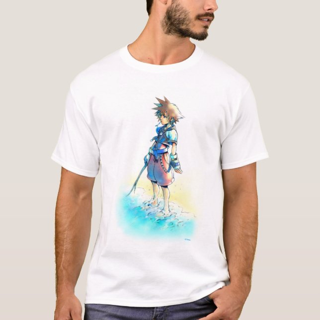 T-shirt Les Coeurs du Royaume| Sora On Beach Aquarelle (Devant)