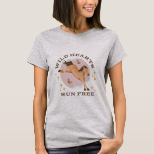 T-shirt Les Coeurs Sauvages Courent Cheval Gratuit et Papi
