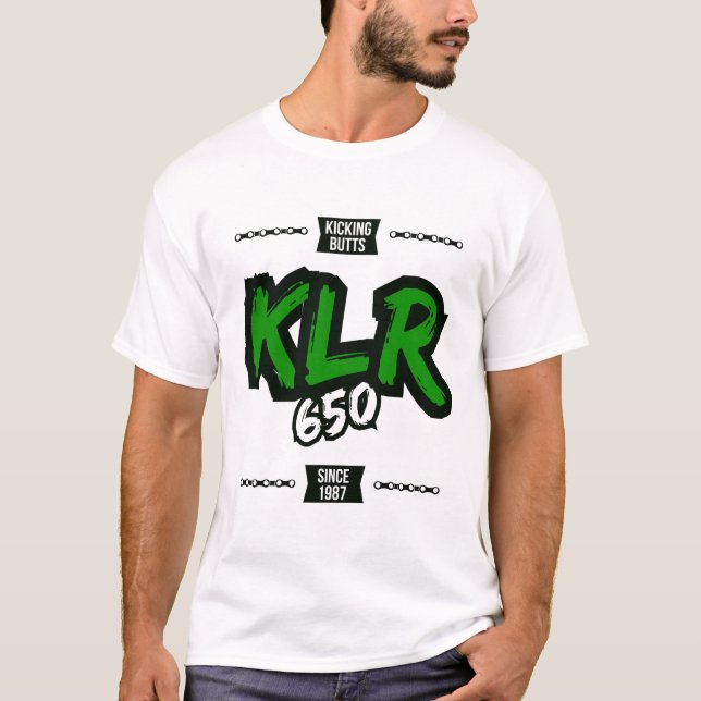 T-shirt Les coups de pied aboutent avec Kawasaki KLR650 (Devant)