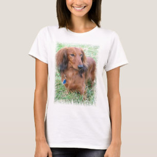 T-shirt Les dames à cheveux longs de teckel ont adapté le