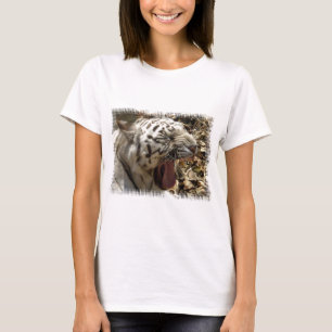 T-shirt Les dames de bâillement de tigre ont adapté le