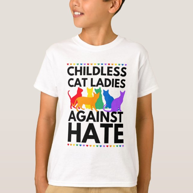 T-shirt Les Dames De Chat Contre La Haine Voter Pour Kamal (Devant)
