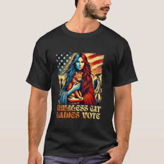 T-shirt Les Dames En Chat Votent Kamala Pour Le Président 