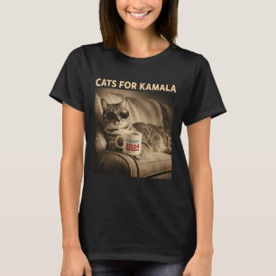 T-shirt Les Dames Pour Kamala Drôle Chat 2024 Président Ka