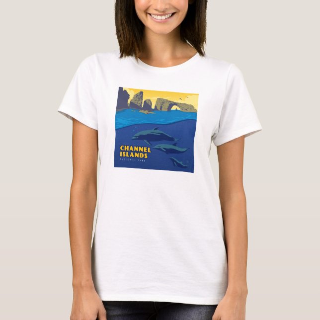 T-shirt Les dauphins du parc national des îles Channel (Devant)
