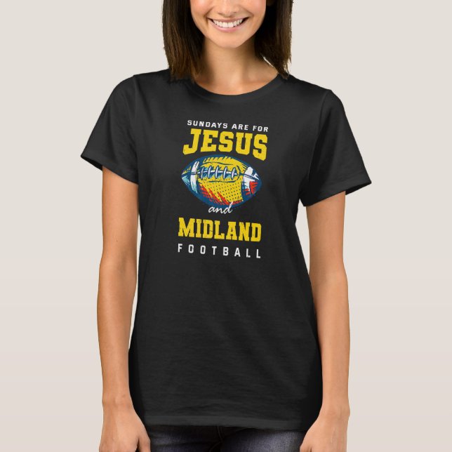 T-shirt Les Dimanche Sont Pour Jésus Et Midland Football T (Devant)