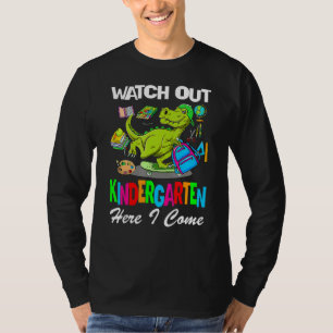 T-shirt Les Dinosaures Veillent À La Maternelle Ici Je Rev