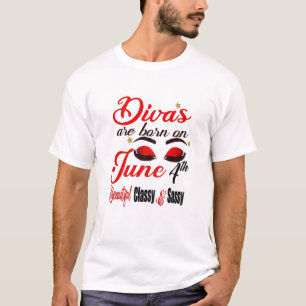 T-shirt Les Divas Femmes Sont Nées Le 4 Juin Gemini Girl A