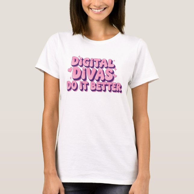 T-shirt Les Divas Numériques font mieux Mug - Drôle Tech G (Devant)