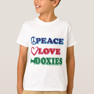 T-shirt Les Doxies De L'Amour De La Paix - Dachsund